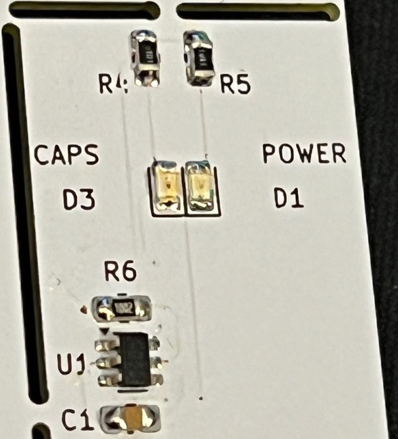 SN74LVC2ZGU04 dual inverter with LEDs on A600 PCB